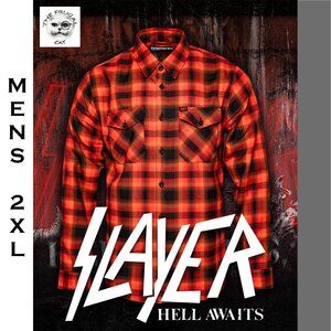 DIXXON x SLAYER HELL AWAITS Flannel Shirt - Collab - Men's 2XL